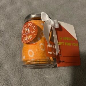 Orange Crew Socks in Jar